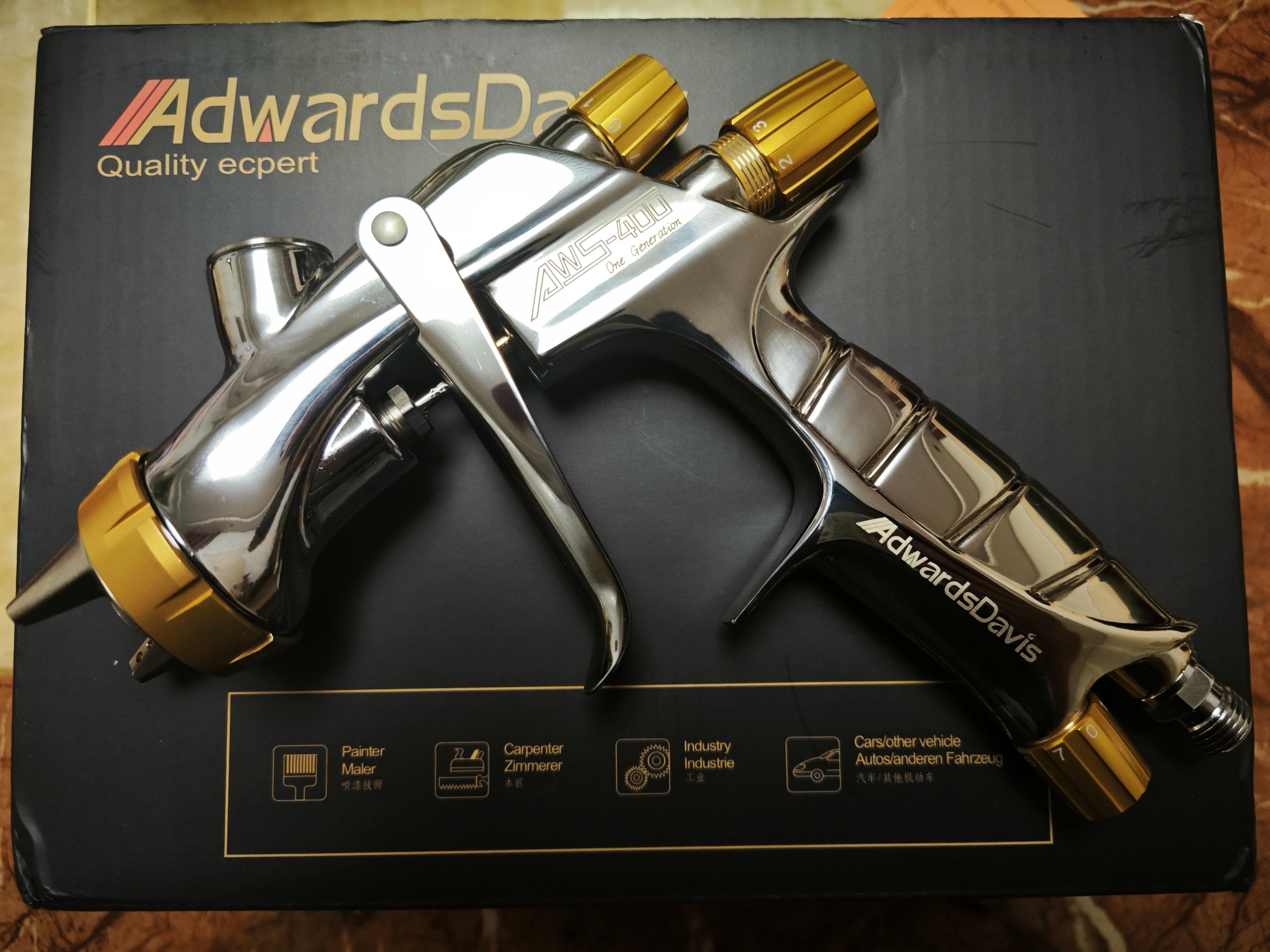 Adwards Davis AWS 400 Split Tip Spray Gun w/ Free PPS Adaptor *Gun Only*